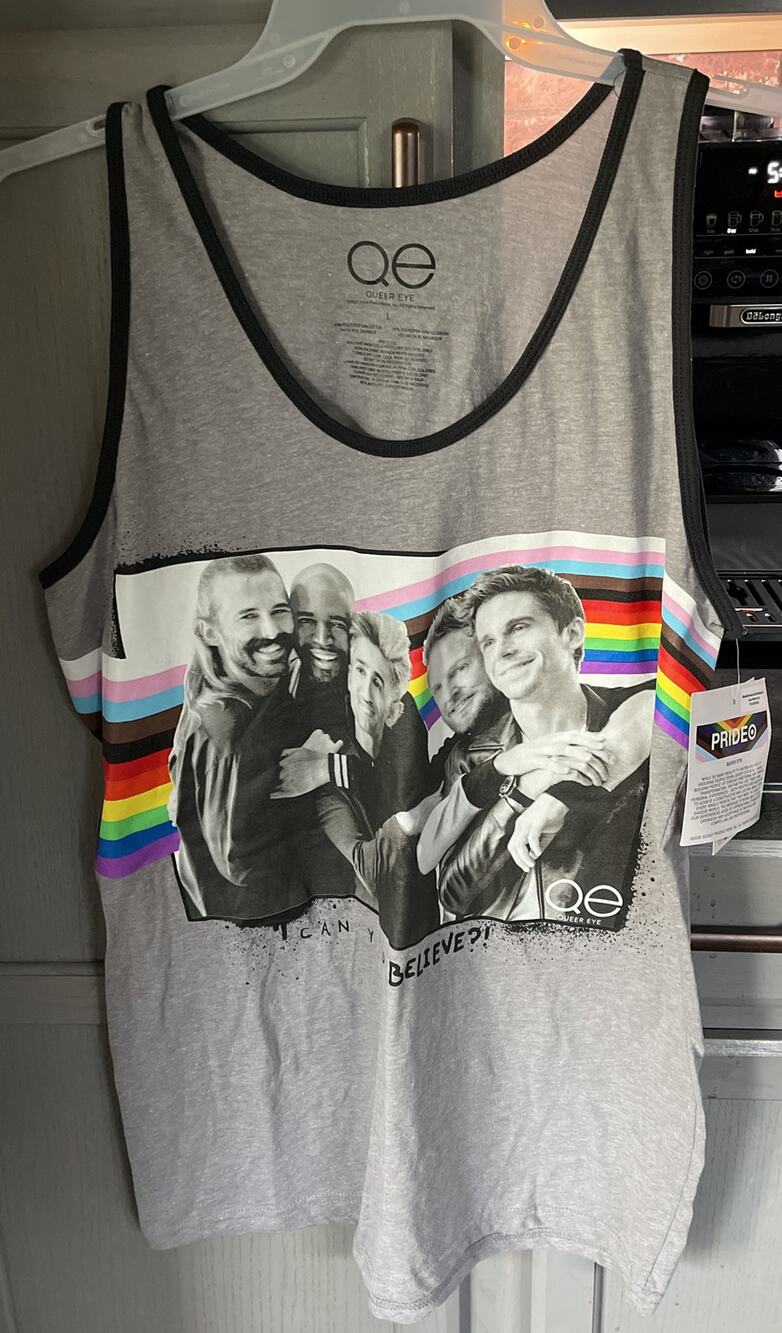NWT Queer Eye "Can You Believe?" Pride Tank Top Size L